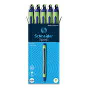 Schneider® Xpress Fineliner Porous Point Pen, Stick, Medium 0.8 mm, Blue Ink, Blue/Green Barrel, 10/Box Item: RED190003
