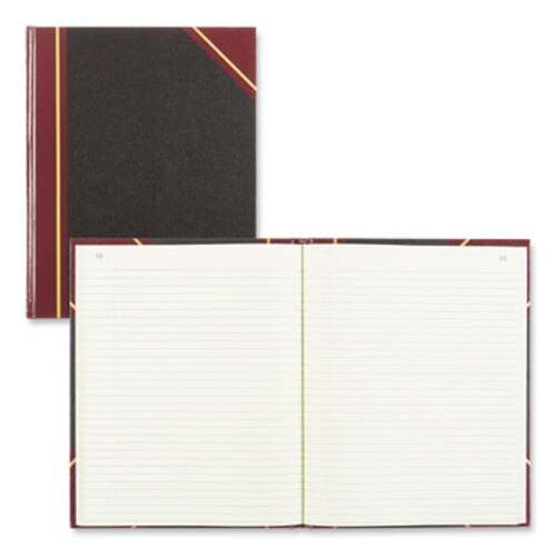 National® Texthide Eye-Ease Record Book, Black/Burgundy/Gold Cover, 10.38 x 8.38 Sheets, 300 Sheets/Book Item: RED56231