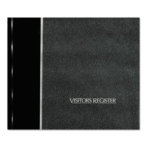 National® Hardcover Visitor Register Book, Black Cover, 9.78 x 8.5 Sheets, 128 Sheets/Book Item: RED57802