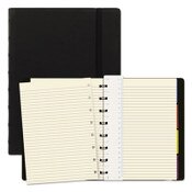 Filofax® Notebook, 1-Subject, Medium/College Rule, Black Cover, (112) 8.25 x 5.81 Sheets Item: REDB115007U