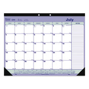 Blueline® Academic Monthly Desk Pad Calendar, 21.25 x 16, White/Blue/Green, Black Binding/Corners, 13-Month (July-July): 2023 to 2024 Item: REDCA181731