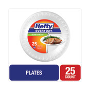 Hefty® Soak Proof Tableware, Foam Plates, 10.25" dia, White, 25/Pack Item: RFPD21029