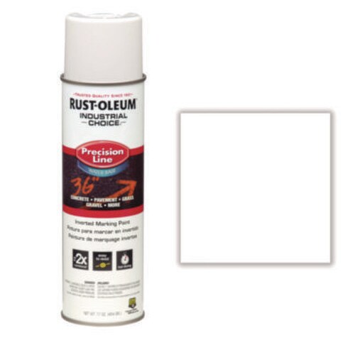 Rust-Oleum® Industrial Choice M1800 System Water-Based Precision Line Marking Paint, Flat White, 17 oz Aerosol Can, 12/Carton Item: RST203039CT