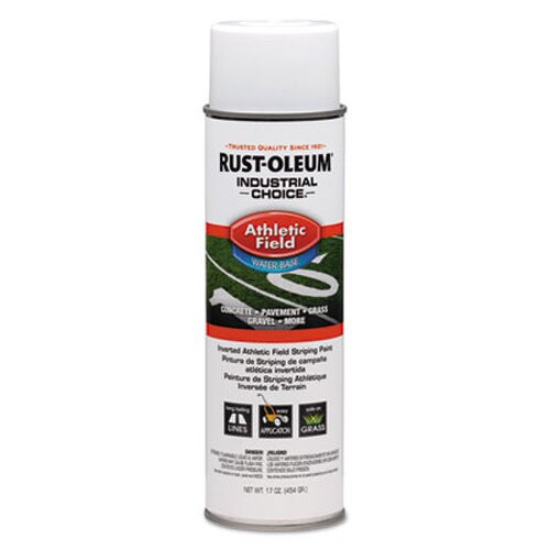 Rust-Oleum® Industrial Choice Athletic Field Inverted Striping Paint, Flat Athletic Inverted White, 17 oz Aerosol Can, 12/Carton Item: RST206043CT