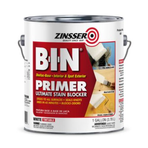 Zinsser® BIN Shellac-Base Interior and Spot Exterior Primer, Interior, Flat White, 1 gal Bucket/Pail, 4/Carton Item: RST901