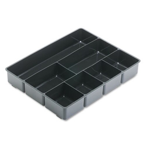 Rubbermaid® Extra Deep Desk Drawer Director Tray, Seven Compartments, 11.88 x 15 x 2.5, Plastic, Black Item: RUB11906ROS