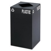 Safco® Public Square Plastic-Recycling Container, Square, Steel, 25 gal, Black Item: SAF2981BL