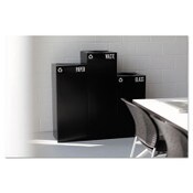 Safco® Public Square Recycling Receptacles, Paper Recycling, 42 gal, Steel, Black Item: SAF2984BL