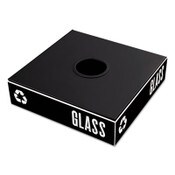 Safco® Public Square Recycling Container Lid, Circular Opening, 15.25w x 15.25d x 2h, Black Item: SAF2988BL