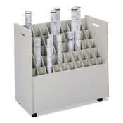 Safco® Laminate Mobile Roll Files, 50 Compartments, 30.25w x 15.75d x 29.25h, Putty Item: SAF3083