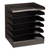 Safco® Steel Six-Shelf Desk Tray Sorter, Six Sections, Letter Size Files, 12 x 9.5 x 13.5, Black Item: SAF3128BL