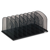 Safco® Onyx Mesh Desk Organizer with Upright Sections, 8 Sections, Letter to Legal Size Files, 19.5" x 11.5" x 8.25", Black Item: SAF3253BL