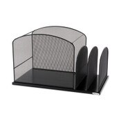 Safco® Onyx Mesh Desktop Hanging File With Two Upright Sections, 3 Sections, Letter Size, 11.5" Long, Black Item: SAF3259BL