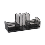Safco® Onyx Mesh Desk Organizer, Three Sections/Two Baskets, Steel Mesh, 17 x 6.75 x 7.75, Black Item: SAF3263BL