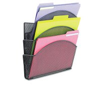 Safco® Onyx Magnetic Mesh Panel Accessories, 3 File Pocket, 13 x 4.25 x 13.5. Black Item: SAF4175BL