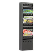 Safco® Steel Magazine Rack, 11 Compartments, 10w x 4d x 36.25h, Black Item: SAF4321BL