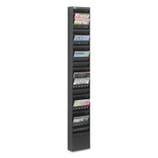 Safco® Steel Magazine Rack, 23 Compartments, 10w x 4d x 65.5h, Black Item: SAF4322BL