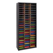 Safco® Steel/Fiberboard Literature Sorter, 72 Sections, 32 1/4 x 13 1/2 x 75, Black Item: SAF7131BL