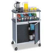 Safco® Mobile Beverage Cart, Plastic, 4 Shelves, 33.5" x 21.75" x 43", Black Item: SAF8964BL