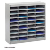 Safco® Steel/Fiberboard E-Z Stor Sorter, 36 Compartments, 37.5 x 12.75 x 36.5, Gray Item: SAF9221GRR