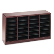 Safco® Wood/Fiberboard E-Z Stor Sorter, 24 Sections, 40 x 11 3/4 x 23, Mahogany Item: SAF9311MH