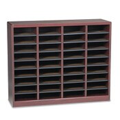 Safco® Wood/Fiberboard E-Z Stor Sorter, 36 Compartments, 40 x 11.75 x 32.5, Mahogany Item: SAF9321MH