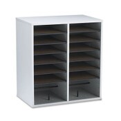 Safco® Wood/Laminate Literature/CD Sorter, 16 Compartments, 19.5 x 11.75 x 21, Gray Wood Item: SAF9422GR