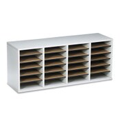 Safco® Wood/Laminate Literature Sorter, 24 Compartments, 39.25 x 11.75 x 16.38, Gray Item: SAF9423GR