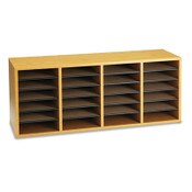 Safco® Wood/Laminate Sorter, 24 Compartments, 39.25 x 11.75 x 16.25, Medium Oak Item: SAF9423MO