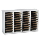 Safco® Wood/Laminate Literature Sorter, 36 Compartments, 39.25 x 11.75 x 24, Gray Item: SAF9424GR