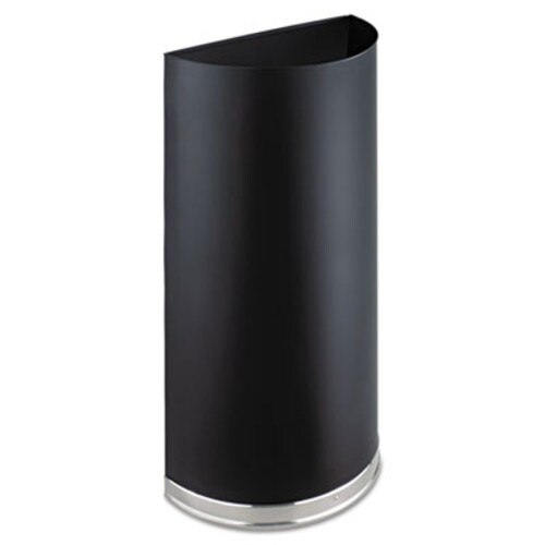 Safco® Half-Round Receptacle, Half-Round, Steel, 12.5 gal, Black Item: SAF9940BL