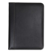 Samsill® Contrast Stitch Leather Padfolio, 8 1/2 x 11, Leather, Black Item: SAM71710
