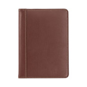 Samsill® Contrast Stitch Leather Padfolio, 6.25w x 8.75h, Open Style, Brown Item: SAM71736