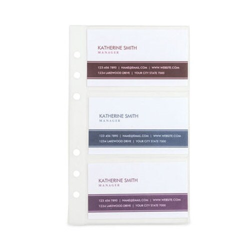 Samsill® Refill Sheets for 4.25 x 7.25 Business Card Binders, For 2 x 3.5 Cards, Clear, 6 Cards/Sheet, 10 Sheets/Pack Item: SAM81079