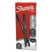 Sharpie® Water-Resistant Ink Porous Point Pen, Stick, Fine 0.4 mm, Black Ink, Black Barrel, Dozen Item: SAN1742663