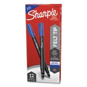 Sharpie® Water-Resistant Ink Porous Point Pen, Stick, Fine 0.4 mm, Blue Ink, Black/Blue Barrel, Dozen Item: SAN1742664