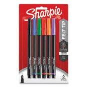 Sharpie® Water-Resistant Ink Porous Point Pen, Stick, Fine 0.4 mm, Assorted Ink and Barrel Colors, 6/Pack Item: SAN1976527