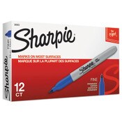 Sharpie® Fine Tip Permanent Marker, Fine Bullet Tip, Blue, Dozen Item: SAN30003B