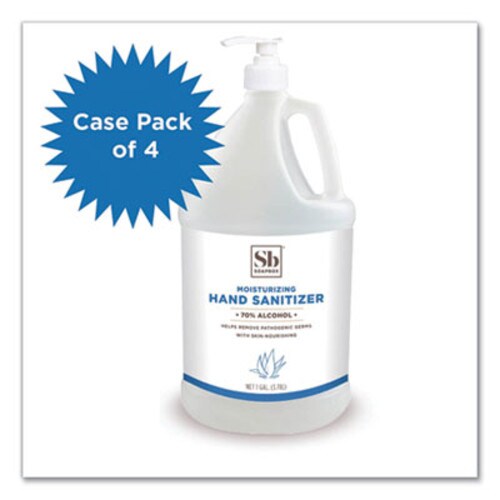 Soapbox 70% Alcohol Scented Gel Hand Sanitizer, 1 gal Bottle, Citrus, 4 Bottles and 1 Pump/Carton Item: SBX77171CT