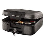 Sentry® Safe Waterproof Fire-Resistant Chest, 0.28 cu ft, 15.4w x 14.3d x 6.6h, Charcoal Gray Item: SENCFW20201