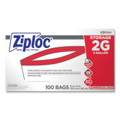 Ziploc® Double Zipper Storage Bags, 2 gal, 1.75 mil, 15" x 13", Clear, 100/Carton Item: SJN682253