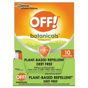 OFF!® Botanicals Insect Repellant, Box, 10 Wipes/Pack, 8 Packs/Carton Item: SJN694974