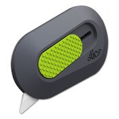 slice® Mini Cutters, Replaceable Double-Sided 1.29" Ceramic Zirconium Oxide Blade, 2.5" Nylon Handle, Gray/Green Item: SLI10514