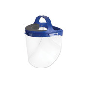 Suncast Commercial® Fully Assembled Full Length Face Shield with Head Gear, 16.5 x 10.25 x 11, Clear/Blue, 16/Carton Item: SUAHGASSY16