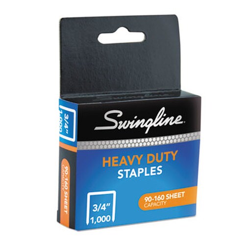 Swingline® S.F. 13 Heavy-Duty Staples, 0.75" Leg, 0.5" Crown, Steel, 1,000/Box Item: SWI35319