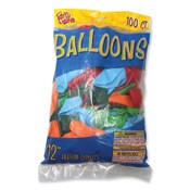 Tablemate® Balloons, 12", Helium Quality Latex, Assorted Colors, 100/Pack, 20 Packs/Carton Item: TBL916100