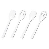 Tablemate® Table Set Plastic Serving Forks and Spoons, White, 24 Forks, 24 Spoons per Pack Item: TBLW95PK4