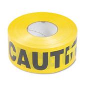 Tatco Caution Barricade Safety Tape, 3" x 1,000 ft, Black/Yellow Item: TCO10700