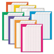 TREND® Jumbo Vertical Incentive Chart Pack, 22 x 28, Vertical Orientation, Assorted Colors with Assorted Borders, 8/Pack Item: TEPT73901