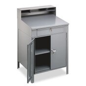 Tennsco Steel Cabinet Shop Desk, 34.5" x 29" x 53", Medium Gray Item: TNNSR58MG
